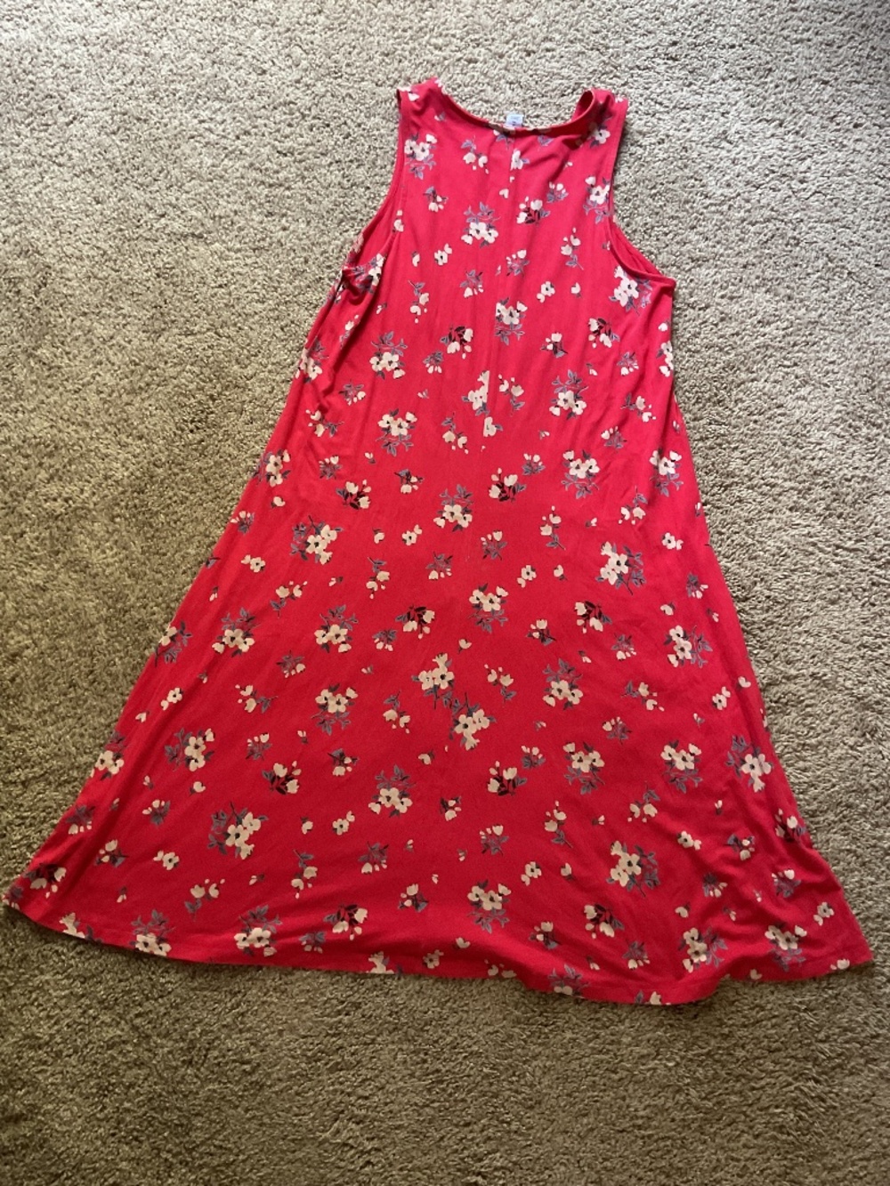 Red fit and flare knit summer dress